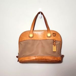Dooney & Bourke handbag, dome purse, leather trim, vintage